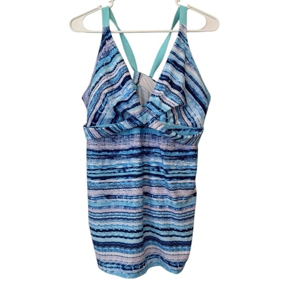 Swimsuits For All Other - Swimsuits for All Two Piece Skirt
Swimsuit Aqua Navy White Striped 5XL